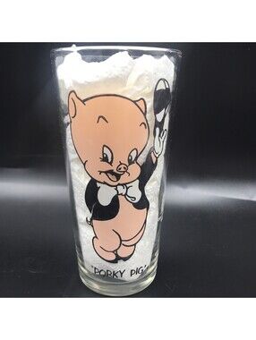 Vintage 1973 PORKY PIG Warner Bros. Pepsi Collector Series Drinking Glass